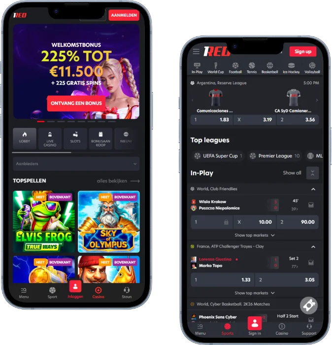 1RED Casino Mobiele Versie