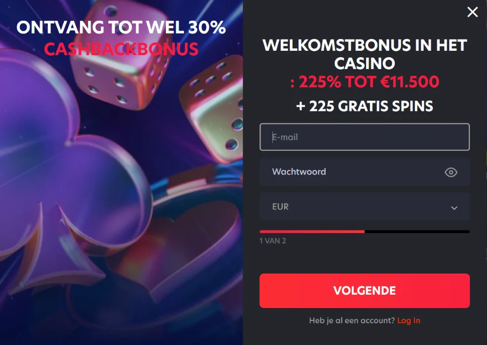 1RED Casino Registratie en Inloggen