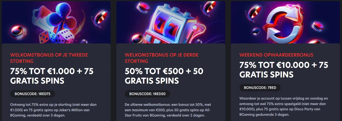 1RED Casino Welkomstbonus